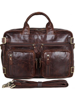 Коричневая кожаная сумка-трансформер Vintage 14590