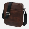 Коричневая кожаная сумка мессенджер Shvigel leather 16332