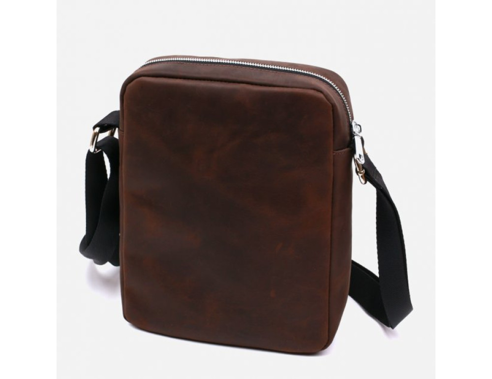 Коричневая кожаная сумка мессенджер Shvigel leather 16332 - Фото № 2