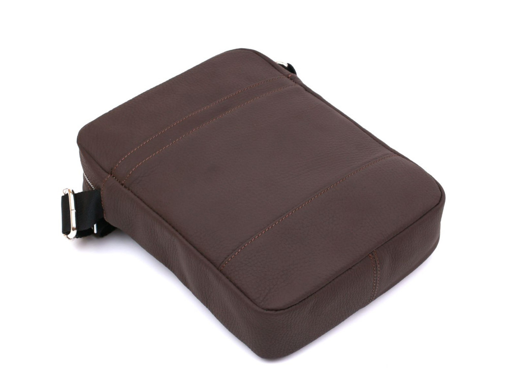 Коричневая кожаная сумка мессенджер Shvigel leather 16335 - Фото № 3