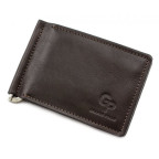 Коричневий шкіряний затискач для грошей з монетницею Grande Pelle 125620 - Фотографія № 100