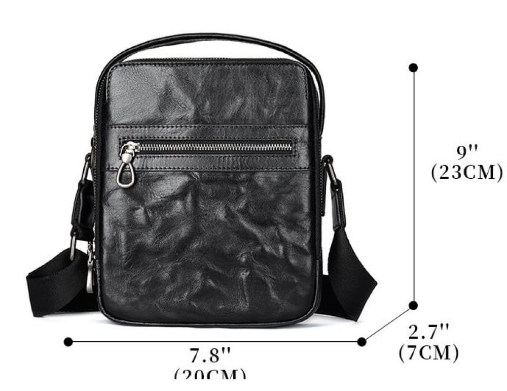 Шкіряна барсетка через плече чоловіча Bexhill BX6096 Black - Фотографія № 4