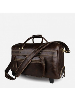 Кожаная дорожная сумка на колёсах Vintage 14253