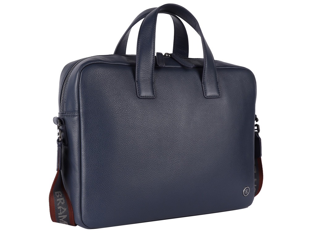 Шкіряна сумка для ноутбука Brampton London 64273 Navy Maven Black (14") - Фотографія № 3
