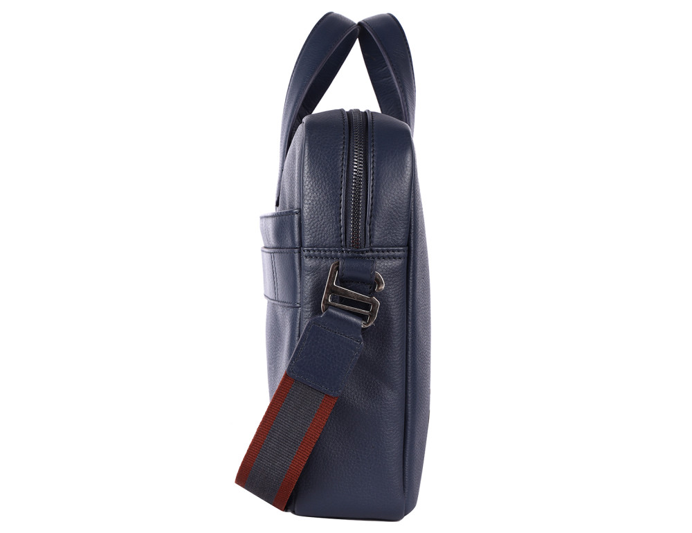 Шкіряна сумка для ноутбука Brampton London 64273 Navy Maven Black (14") - Фотографія № 5
