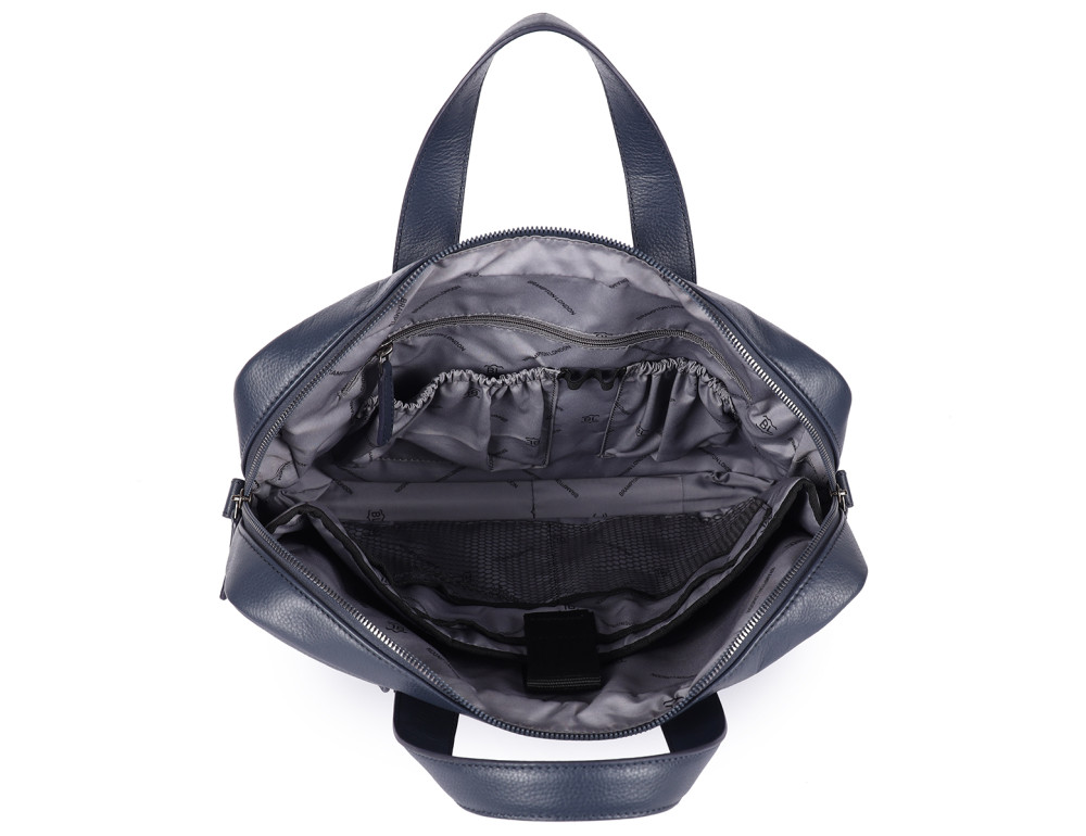 Шкіряна сумка для ноутбука Brampton London 64273 Navy Maven Black (14") - Фотографія № 6
