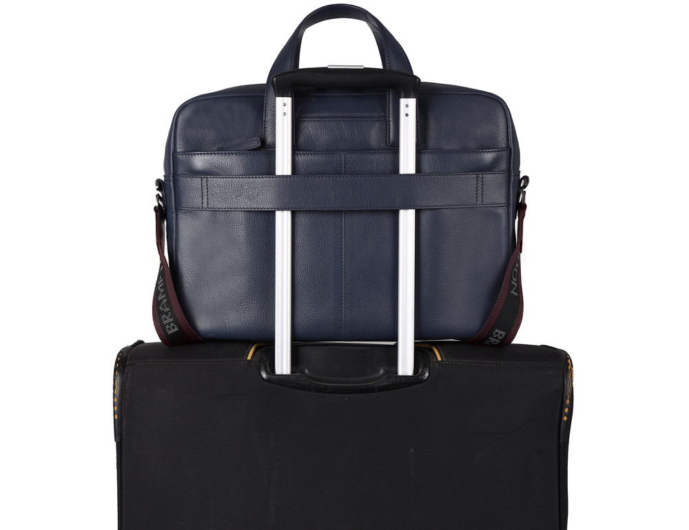 Шкіряна сумка для ноутбука Brampton London 64273 Navy Maven Black (14") - Фотографія № 9