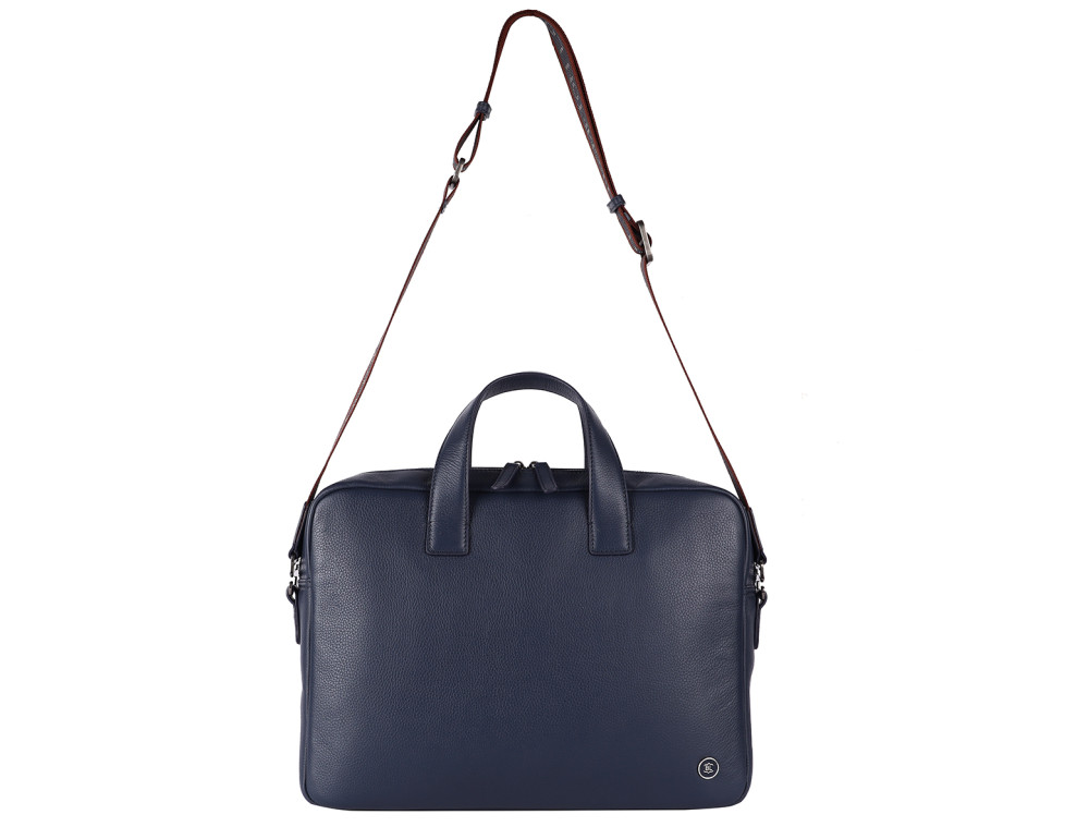Шкіряна сумка для ноутбука Brampton London 64273 Navy Maven Black (14") - Фотографія № 11