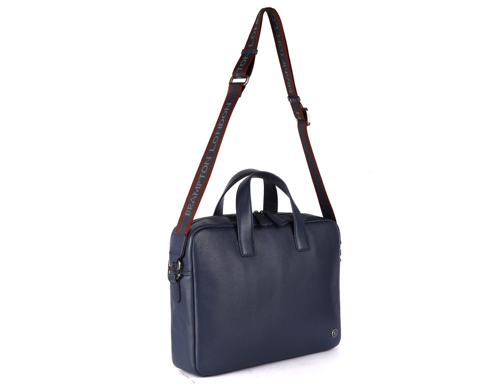 Шкіряна сумка для ноутбука Brampton London 64273 Navy Maven Black (14") - Фотографія № 12