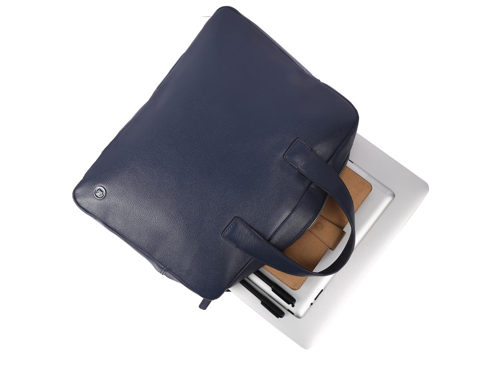 Шкіряна сумка для ноутбука Brampton London 64273 Navy Maven Black (14") - Фотографія № 13