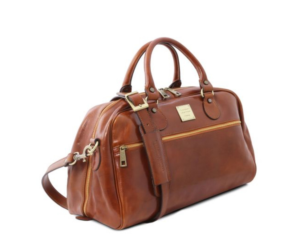 Мала дорожня сумка зі шкіри Tuscany Leather TL141405 Brown Voyager - Фотографія № 2