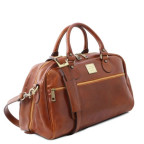 Мала дорожня сумка зі шкіри Tuscany Leather TL141405 Brown Voyager - Фотографія № 101