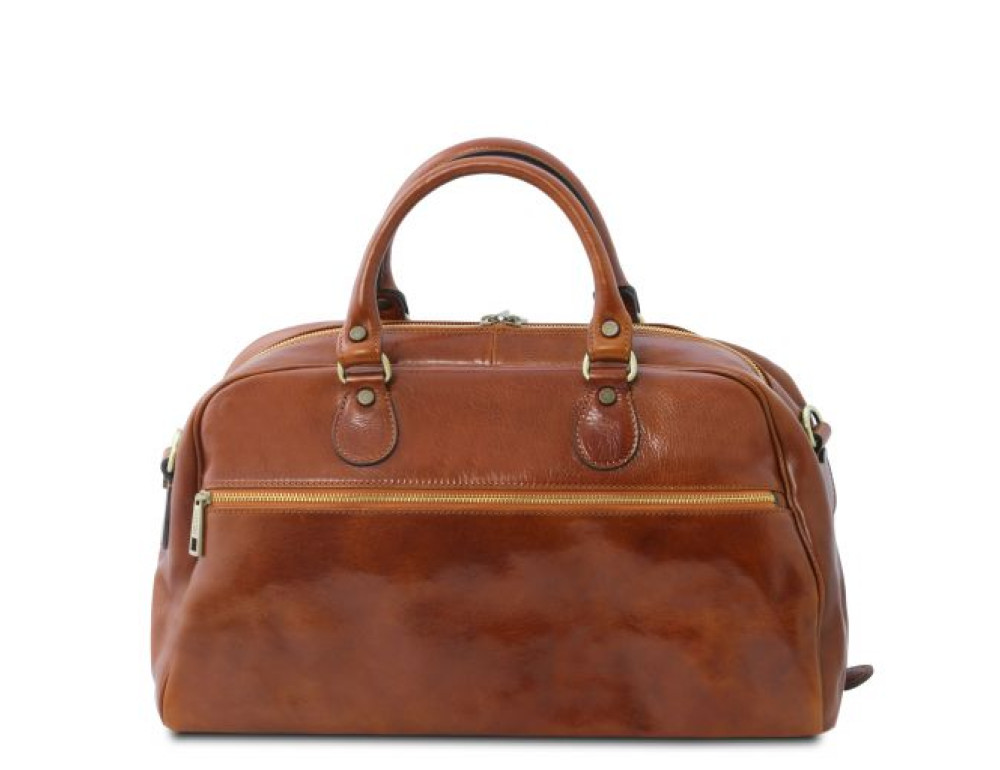 Мала дорожня сумка зі шкіри Tuscany Leather TL141405 Brown Voyager - Фотографія № 3