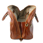 Мала дорожня сумка зі шкіри Tuscany Leather TL141405 Brown Voyager - Фотографія № 104