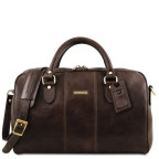 Маленька шкіряна сумка дорожня LISBONA Tuscany Leather TL141658 DARK BROWN - Фотографія № 100