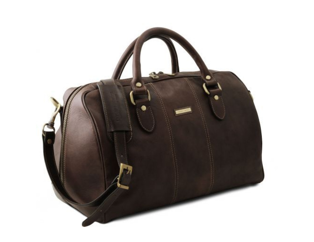Маленька шкіряна сумка дорожня LISBONA Tuscany Leather TL141658 DARK BROWN - Фотографія № 2