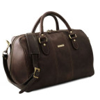 Маленька шкіряна сумка дорожня LISBONA Tuscany Leather TL141658 DARK BROWN - Фотографія № 101