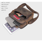 Чоловіча барсетка з ручкою через плече з  шкіри Bexhill bx6014 coffe - Фотографія № 102