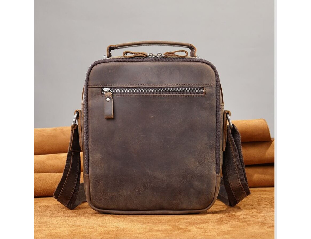 Чоловіча барсетка з ручкою через плече з  шкіри Bexhill bx6014 coffe - Фотографія № 4