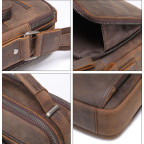 Чоловіча барсетка з ручкою через плече з  шкіри Bexhill bx6014 coffe - Фотографія № 104