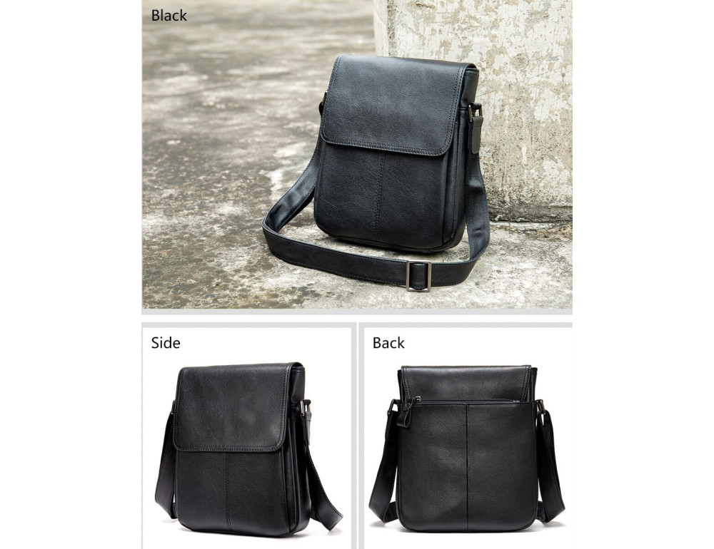 Мужская кожаная сумка через плечо Bexhill BX9805 Black - Фото № 6