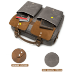 Чоловіча сумка-портфель текстильна зі шкіряними вставками Vintage 20001 (сіра) - Фотографія № 112