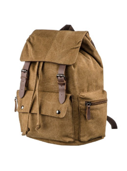 Мужской городской рюкзак из канваса с кожаными отделками Vintage 20134 (коричневый)