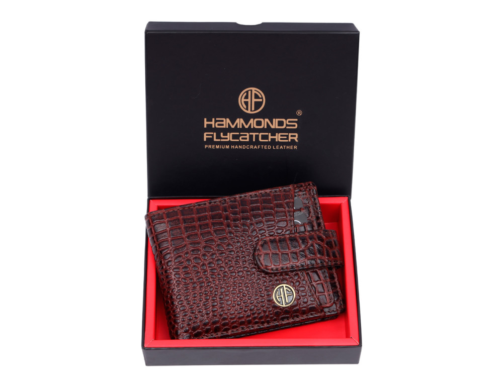 Чоловічий шкіряний гаманець Hammonds Flycatcher HF502 Croco Brown (коричневий) - Фотографія № 6