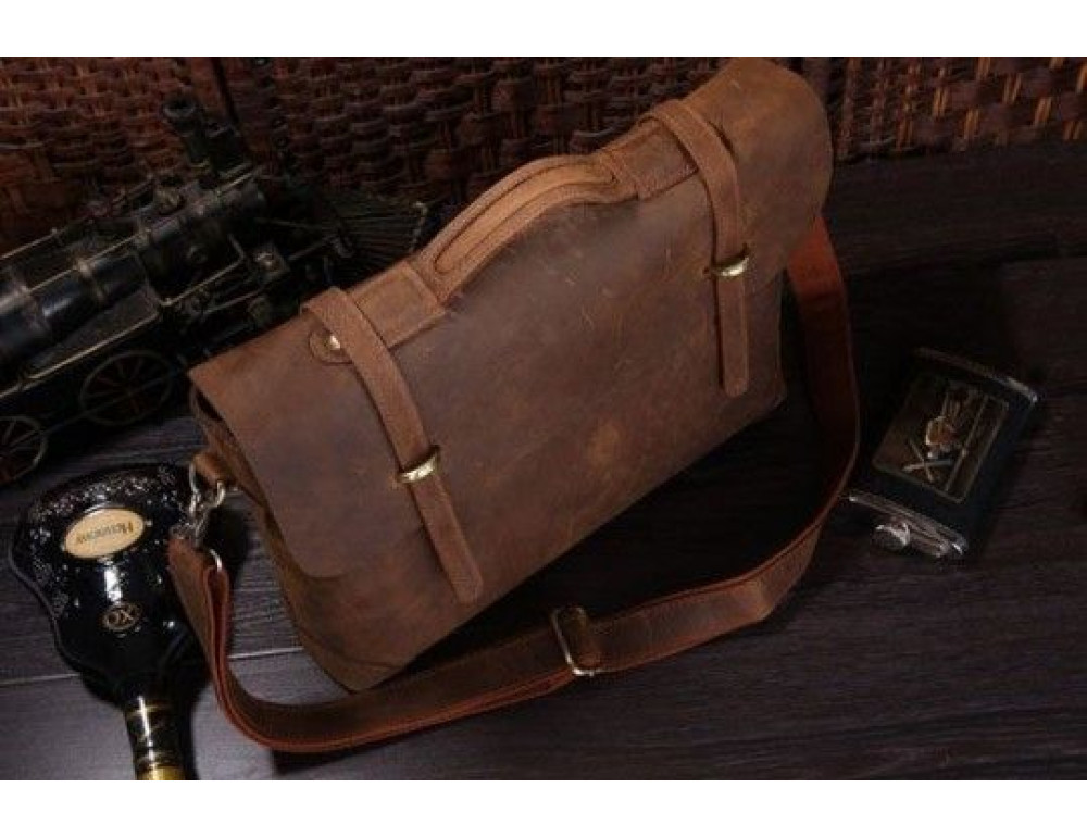 Чоловічий портфель зі шкіри Crazy Hourse Vintage 14063 - Фотографія № 9