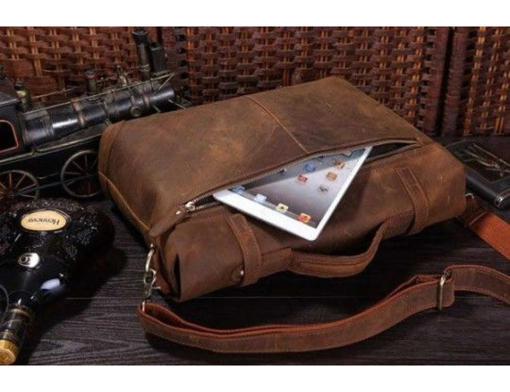 Чоловічий портфель зі шкіри Crazy Hourse Vintage 14063 - Фотографія № 10