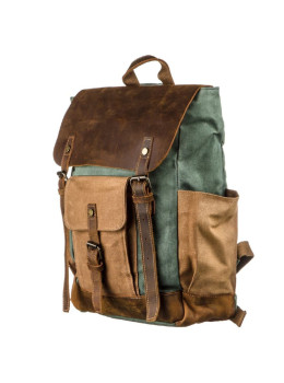 Рюкзак canvas с боковыми карманами Vintage 20112 (светло-серый)