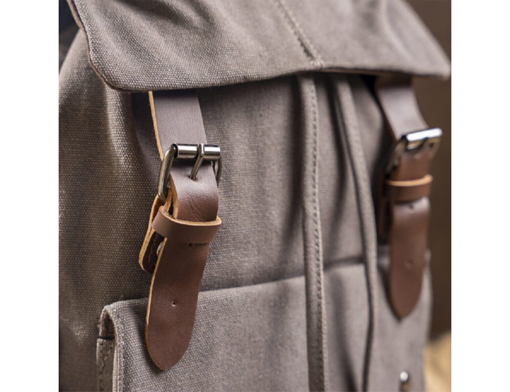 Рюкзак текстильный походный Vintage 20133 (серый) - Фото № 6