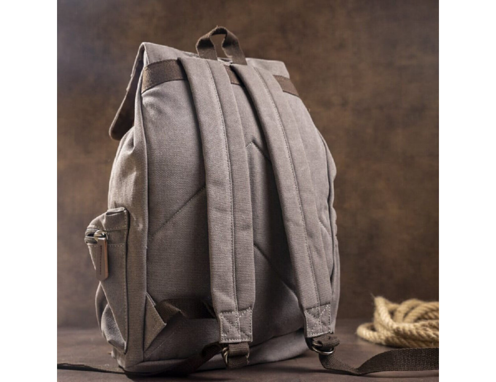 Рюкзак текстильный походный Vintage 20133 (серый) - Фото № 7