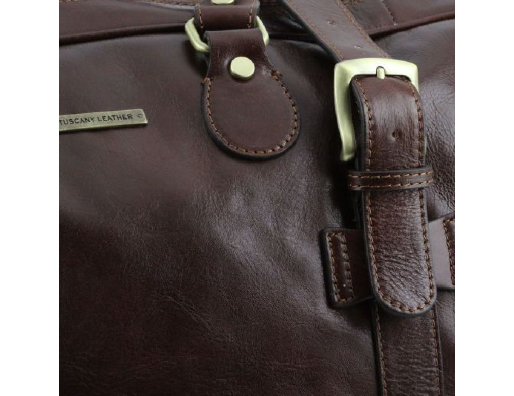 Кожаная дорожная сумка Tuscany Leather TL141248 Dark Brown Voyager - Фото № 5