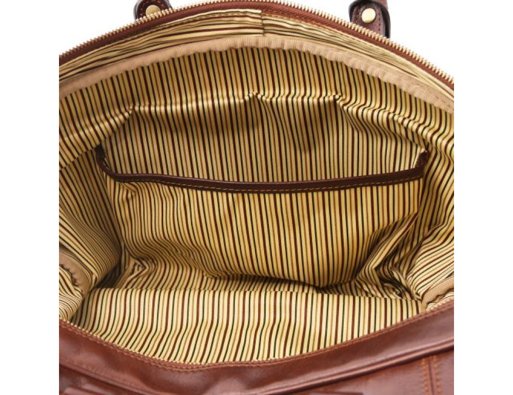 Светло-коричневая дорожная сумка Tuscany Leather TL141248 Med Voyager - Фото № 6
