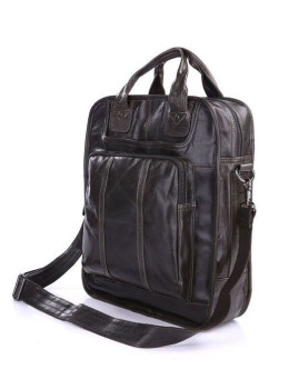 Тёмно-серая кожаная сумка-трансформер Vintage 14068