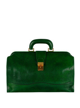 Зелёная мужская кожаная сумка-саквояж Time Resistance 5230001