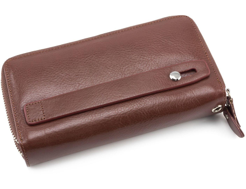 Коричневий шкіряний клатч на два відділення ST Leather ST139-3C - Фотографія № 4