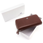 Коричневий шкіряний клатч на два відділення ST Leather ST139-3C - Фотографія № 104