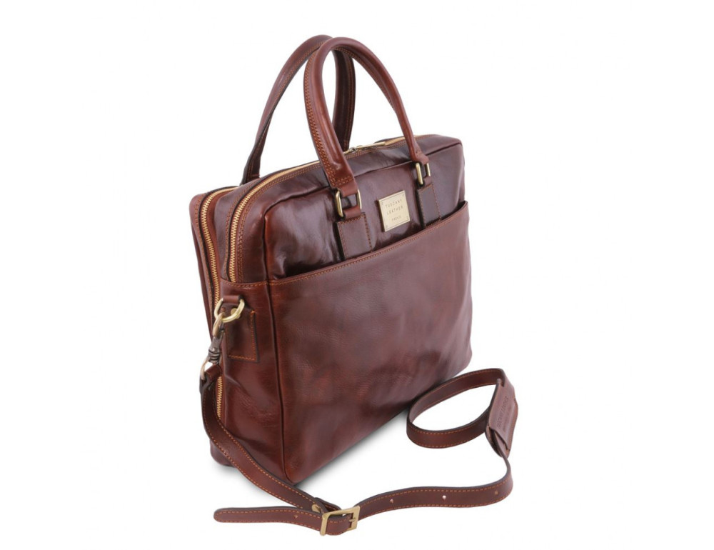 Стильна сумка для ноутбука 15.6 дюймів Tuscany Leather TL141894 Brown - Фотографія № 5