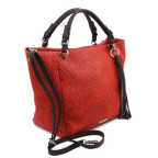 Стильна жіноча сумка із плетеної шкіри Tuscany Leathe TL142066 Red - Фотографія № 102