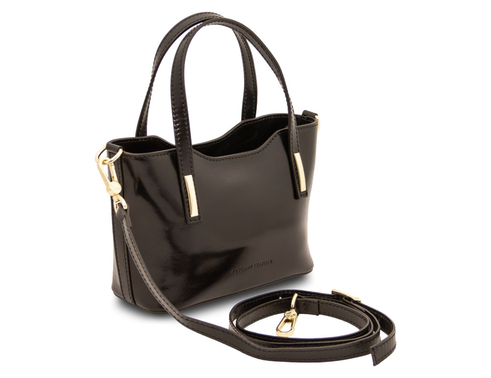 Стильна сумка невеликого розміру Amelia Tuscany Leather TL142406 Black - Фотографія № 2