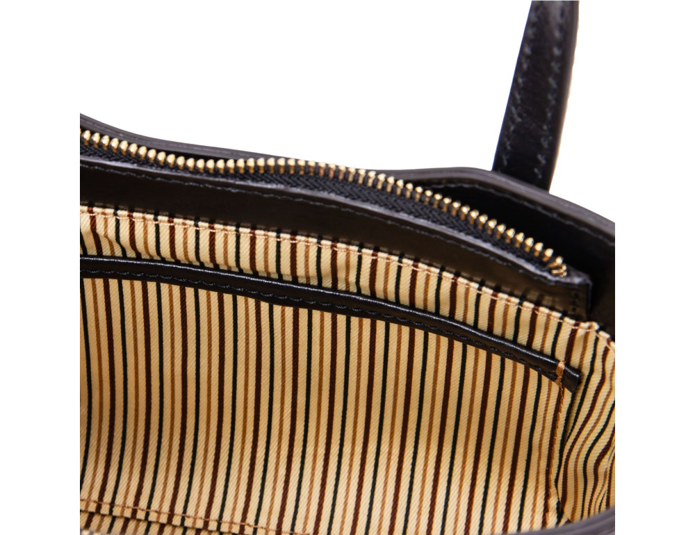 Стильна сумка невеликого розміру Amelia Tuscany Leather TL142406 Black - Фотографія № 6