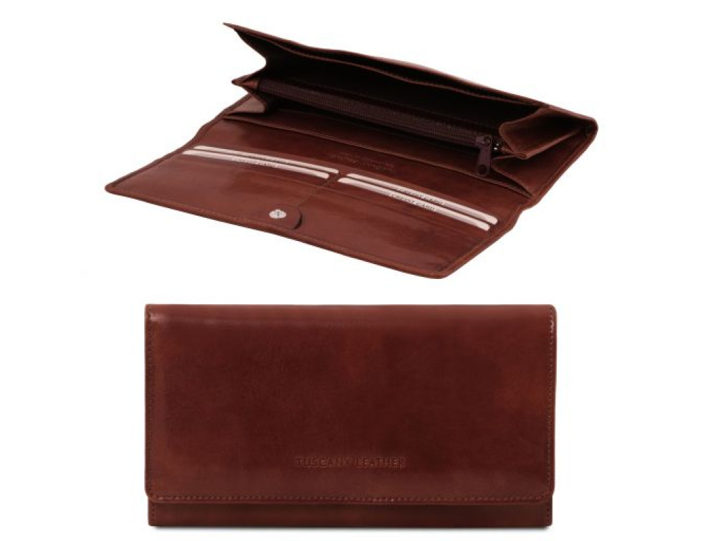 Стильний жіночий гаманець із натуральної шкіри Tuscany Leather TL140787 Brown - Фотографія № 1 Стильний жіночий гаманець із натуральної шкіри Tuscany Leather TL140787 Brown - Фотографія № 1