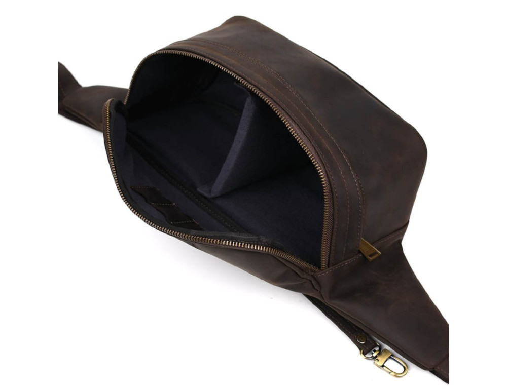 Сумка бананка для фотоапарата шкіряна коричневого TARWA RC-1313-4lx - Фотографія № 9