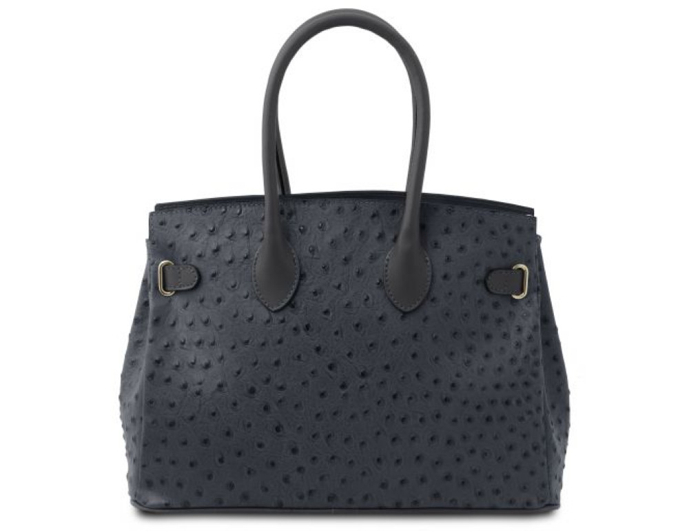 Сіра жіноча сумка зі страусиної шкіри Tuscany Leather TL142120 Gray - Фотографія № 4