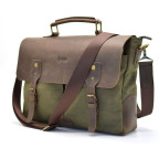 Сумка-портфель з тканини та шкіри кольору хакі TARWA RCH-3960-4lx - Фотографія № 100