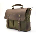 Сумка-портфель з тканини та шкіри кольору хакі TARWA RCH-3960-4lx - Фотографія № 102