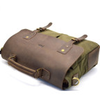 Сумка-портфель з тканини та шкіри кольору хакі TARWA RCH-3960-4lx - Фотографія № 104