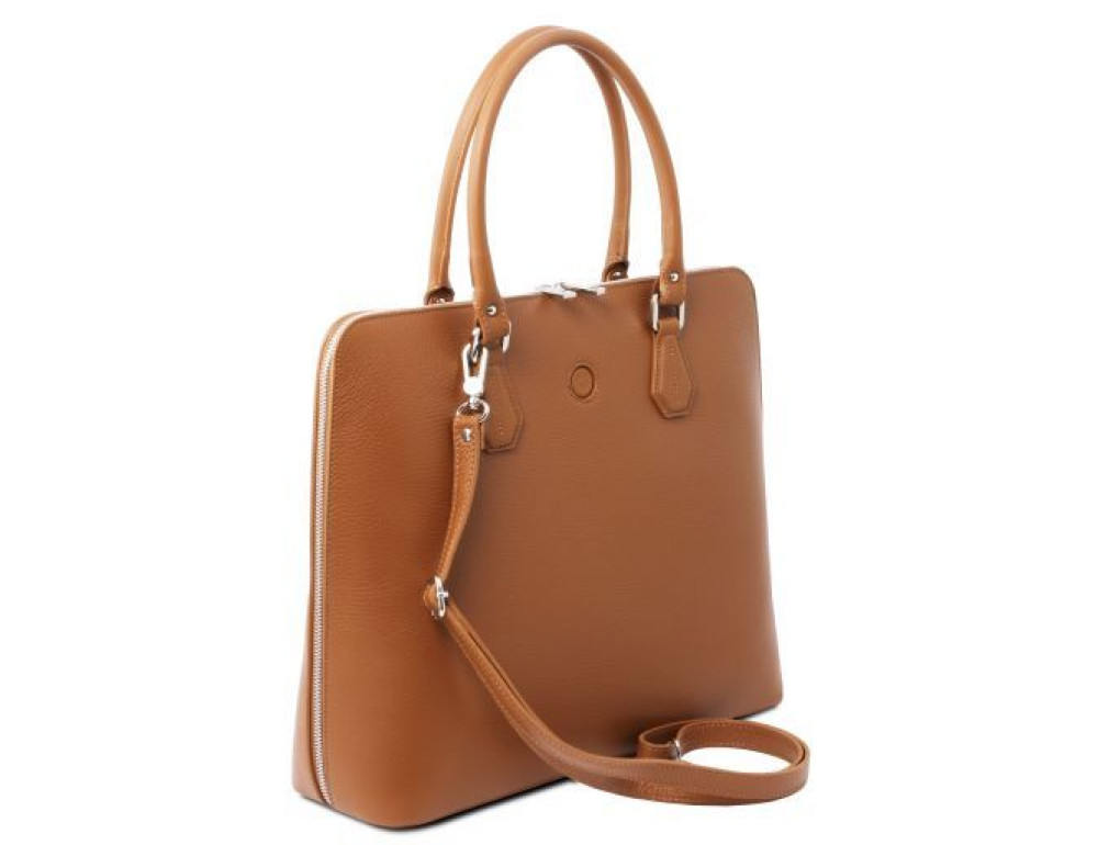 Жіноча шкіряна сумочка коньячного кольору Magnolia Tuscany Leather TL141809 COGNAC - Фотографія № 2